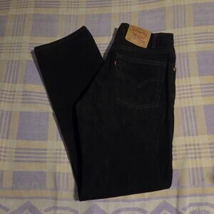 Vintage Levis Jeans 32 x 32 Black 90s Denim 505 USA Made 0260 EUC Dark Straight